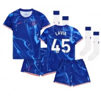 Chelsea Romeo Lavia #45 Domáci Detský futbalový dres 2024-25 Krátky Rukáv (+ trenírky)